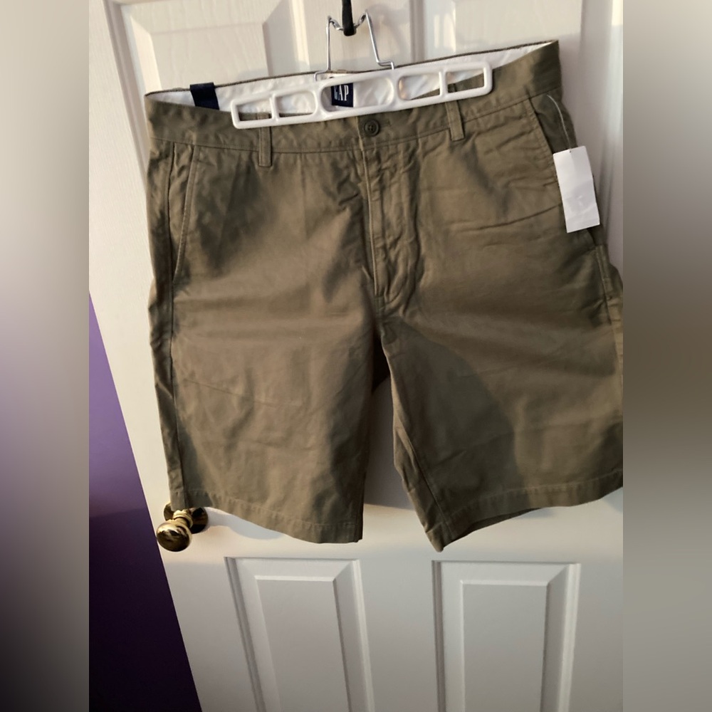 GAP Men's Olive Flat Front Shorts